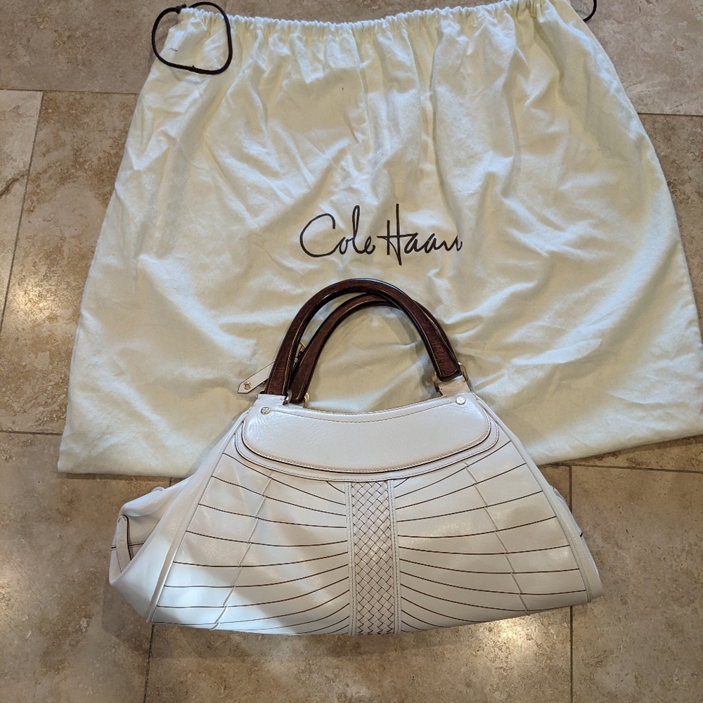 Cole Haan Large White Leather Purse